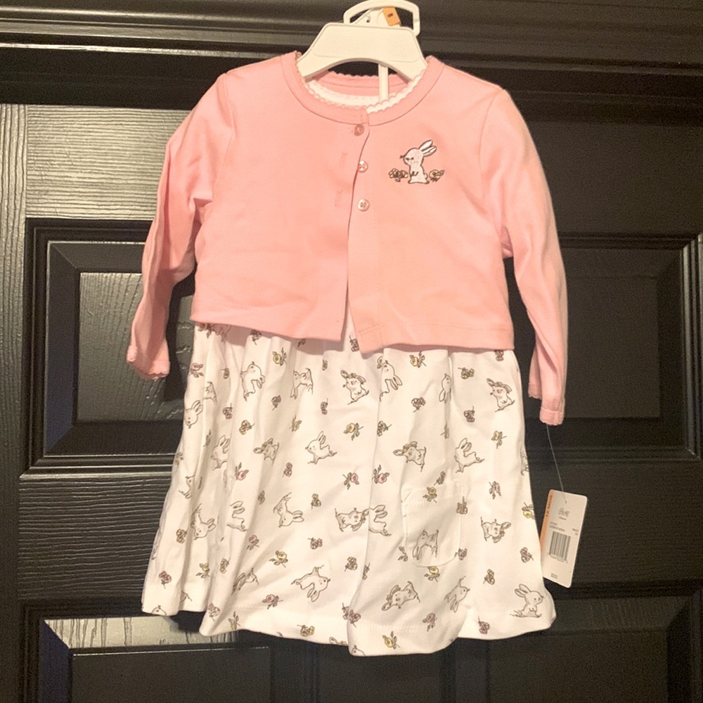 Little Me dress w/ cardigan. Size: 12 months NWT